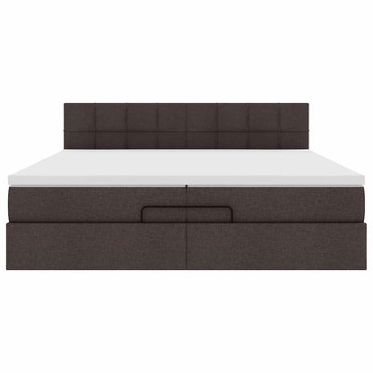 Struttura Letto Pouf con Materassi 200x200 cm in Tessuto | homemem39