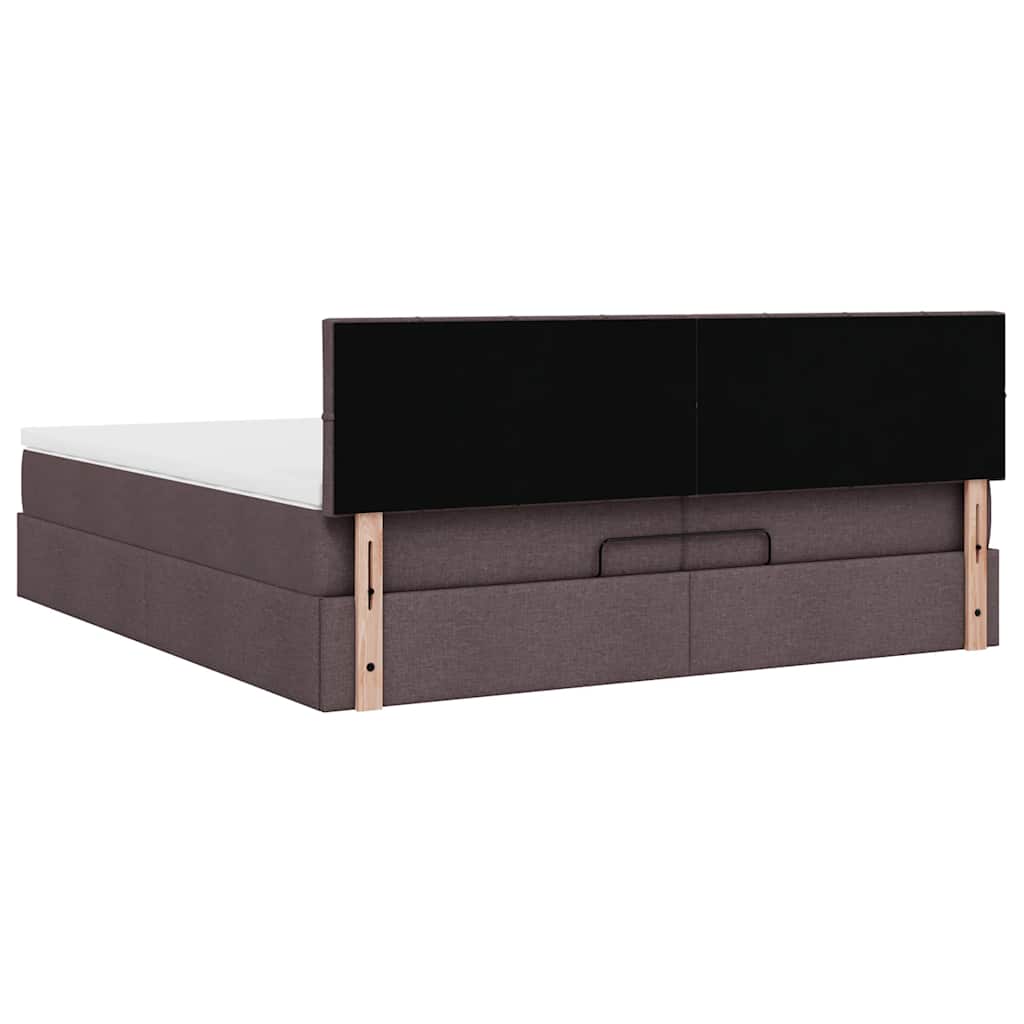 Struttura Letto Pouf con Materassi 200x200 cm in Tessuto | homemem39