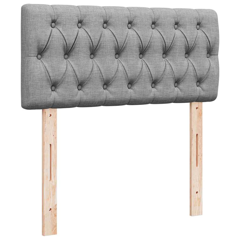 Pouf Letto con Materasso e LED Grigio Chiaro 80x200cm Tessuto