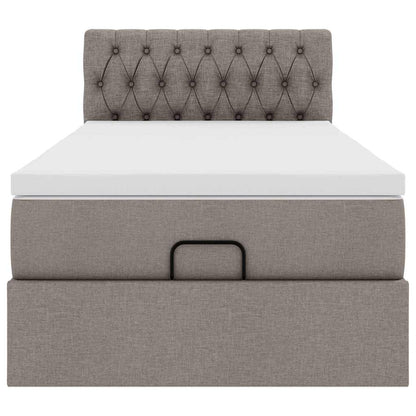Struttura Letto Pouf con Materasso Tortora 80x200 cm in Tessuto