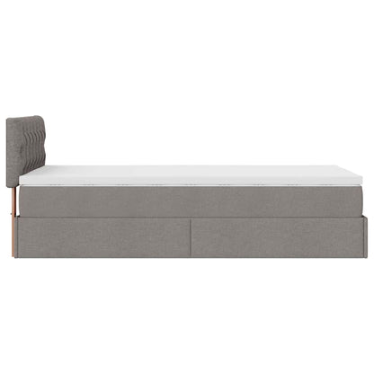 Struttura Letto Pouf con Materasso Tortora 80x200 cm in Tessuto
