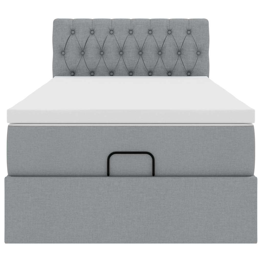 Struttura Letto Pouf con Materasso 90x190 cm in Tessuto