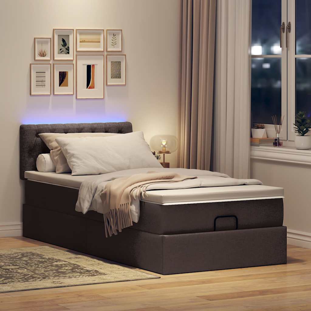 Struttura Letto Pouf con Materasso 90x190 cm in Tessuto | homemem39
