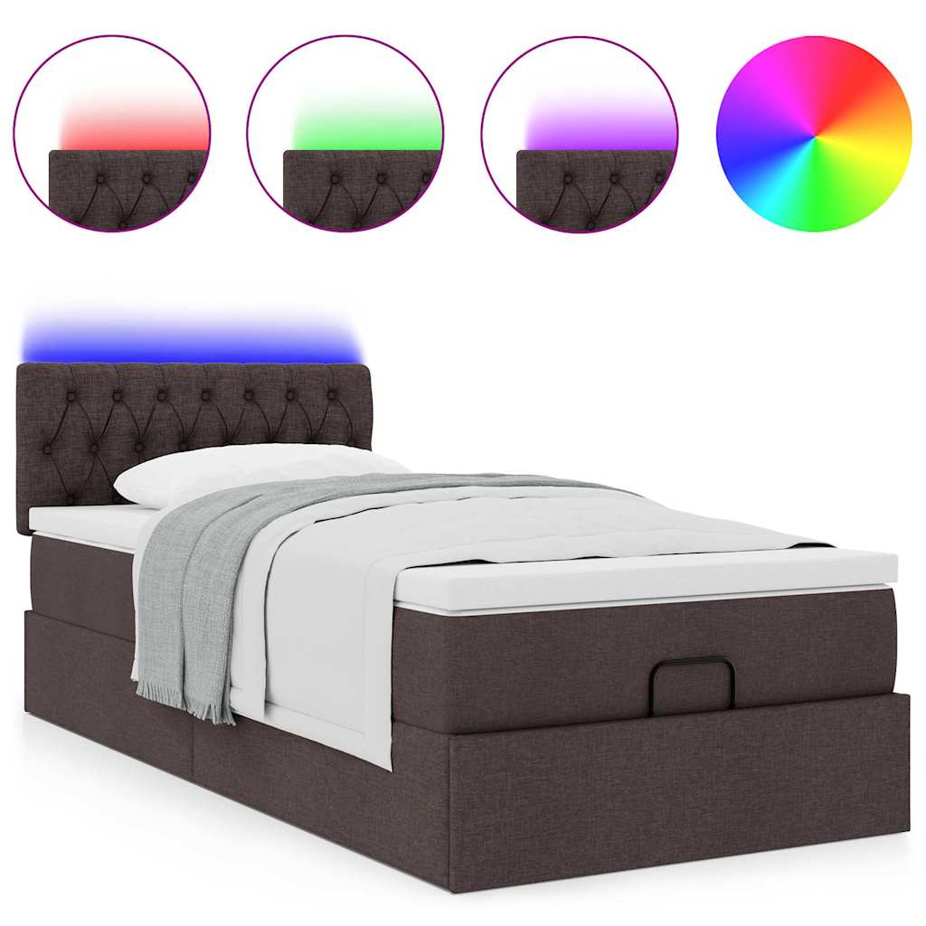 Struttura Letto Pouf con Materasso 90x190 cm in Tessuto | homemem39