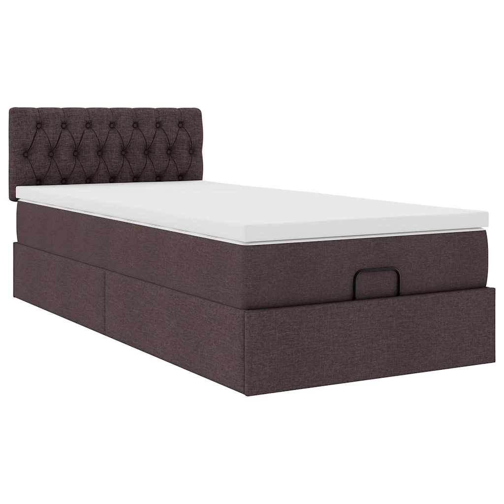 Struttura Letto Pouf con Materasso 90x190 cm in Tessuto | homemem39