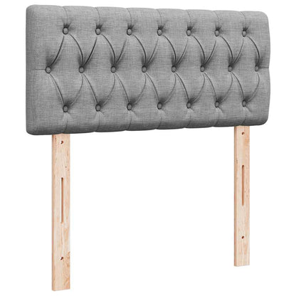 Pouf Letto con Materasso e LED Grigio Chiaro 90x200 cm Tessuto