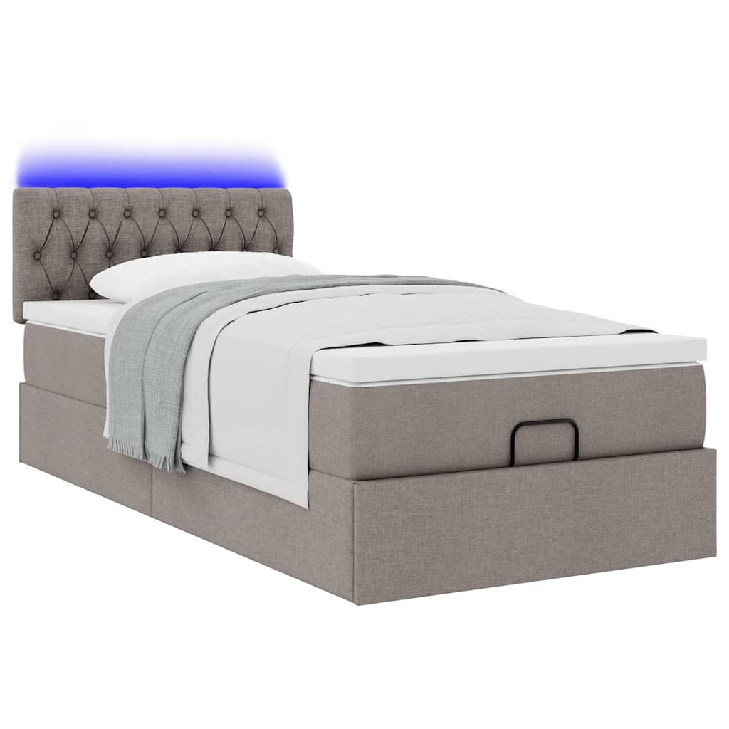 Pouf Letto con Materasso Tortora 100x200 cm in Tessuto | homemem39