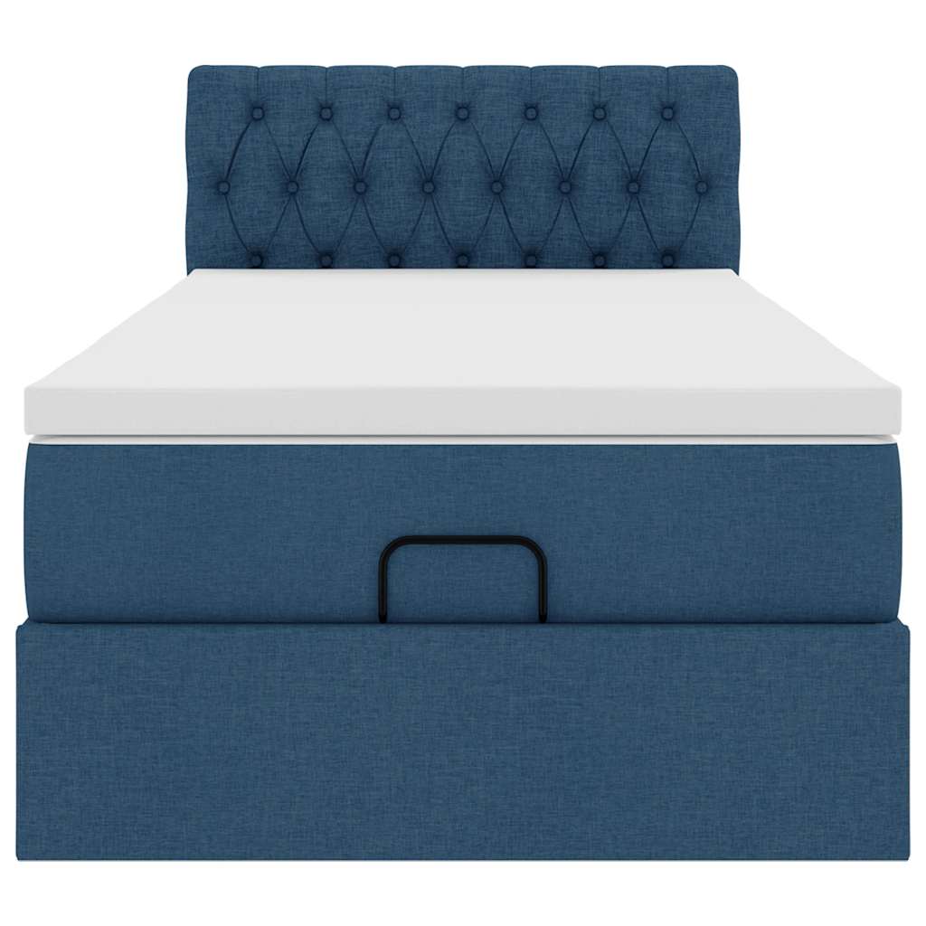 Pouf Letto con Materasso e LED Blu 100x200 cm in Tessuto | homemem39