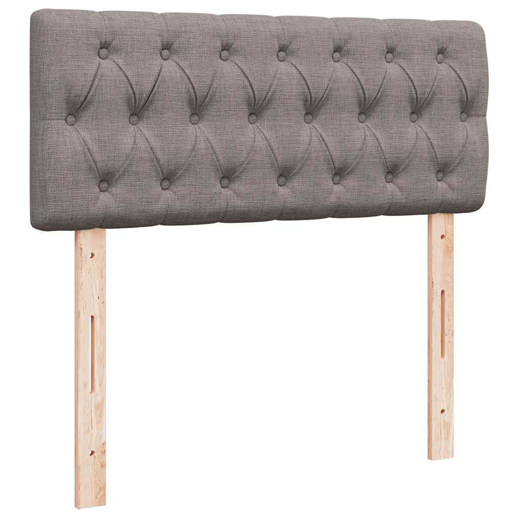 Pouf Letto con Materasso e LED Tortora 120x190cm in Tessuto