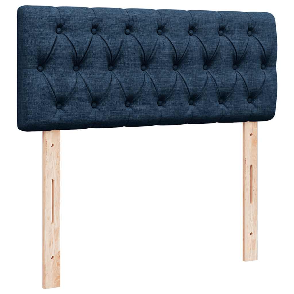 Pouf Letto con Materasso e LED Blu 120x190cm in Tessuto