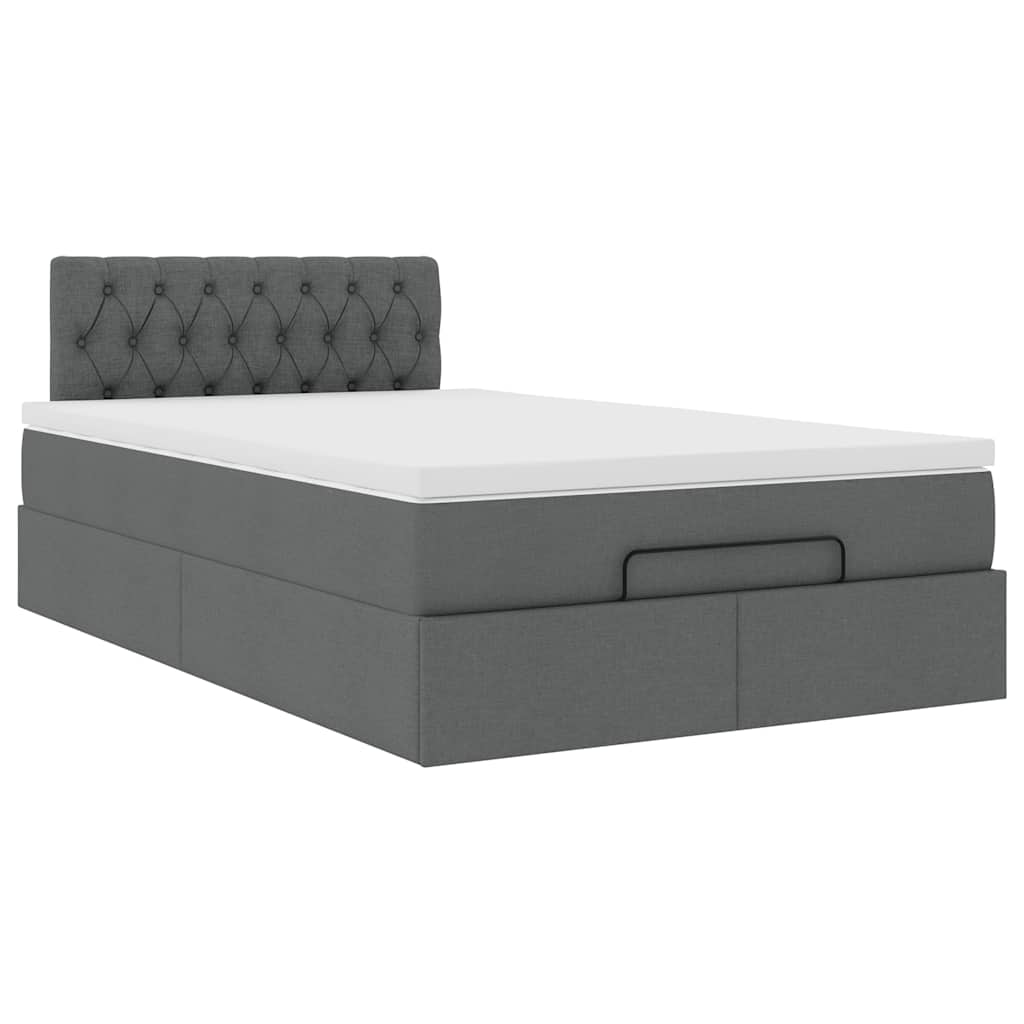 Pouf Letto con Materasso e LED Grigio Scuro 120x200 cm Tessuto - homemem39