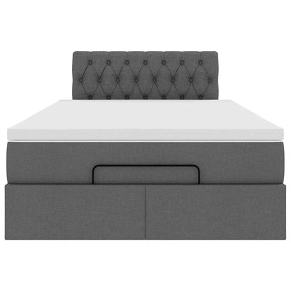 Pouf Letto con Materasso e LED Grigio Scuro 120x200 cm Tessuto - homemem39