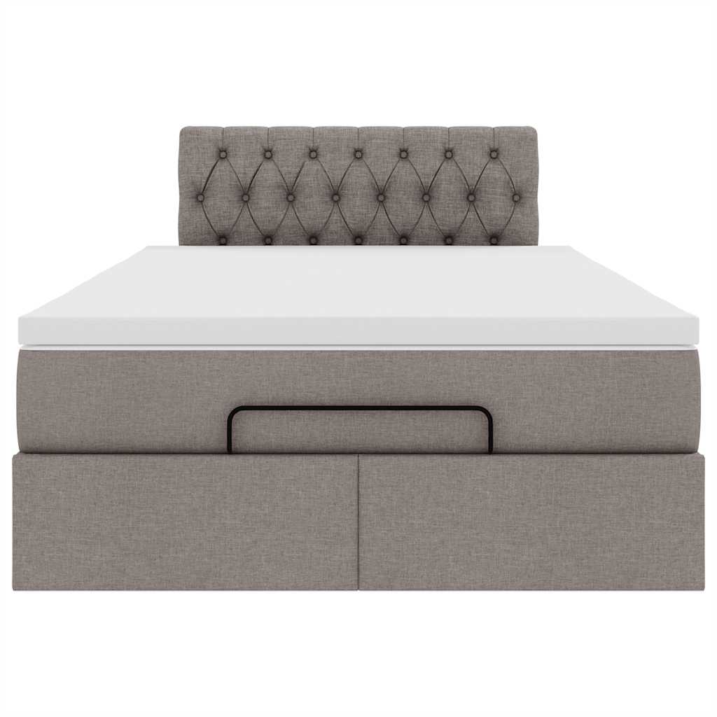 Struttura Letto Pouf con Materasso Tortora 120x200cm in Tessuto | homemem39