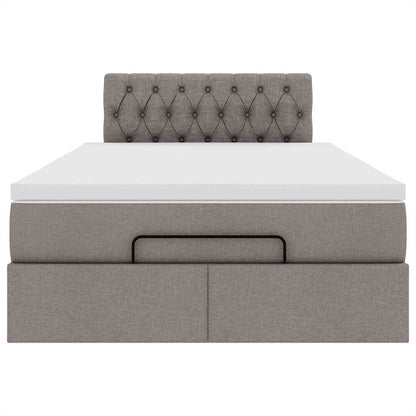 Struttura Letto Pouf con Materasso Tortora 120x200cm in Tessuto | homemem39