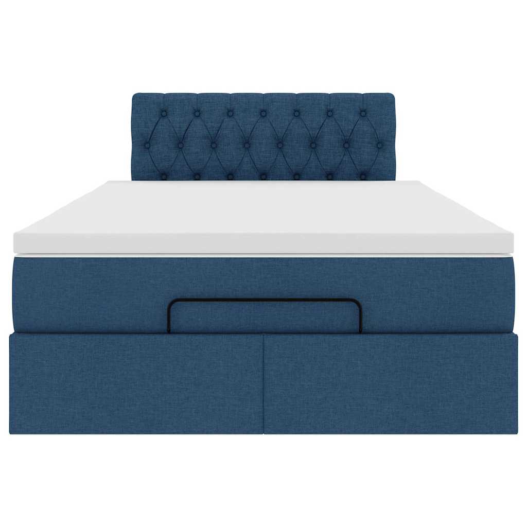Pouf Letto con Materasso e LED Blu 120x200 cm in Tessuto | homemem39