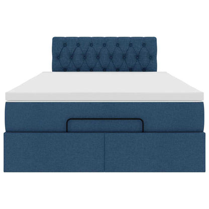 Pouf Letto con Materasso e LED Blu 120x200 cm in Tessuto | homemem39