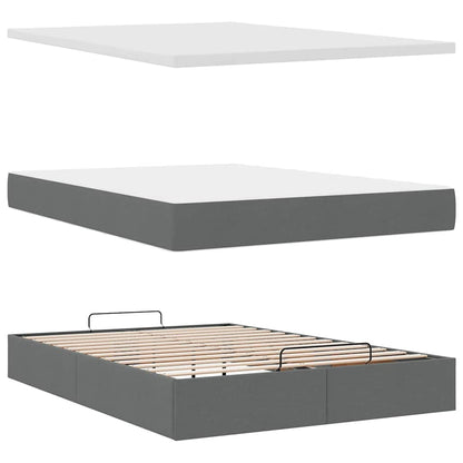 Pouf Letto con Materasso e LED Grigio Scuro 140x190 cm | homemem39