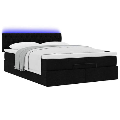 Pouf Letto con Materasso e LED Nero 140x190 cm | homemem39