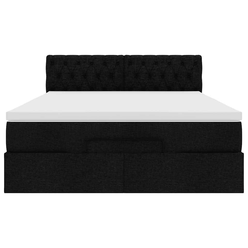 Pouf Letto con Materasso e LED Nero 140x190 cm | homemem39
