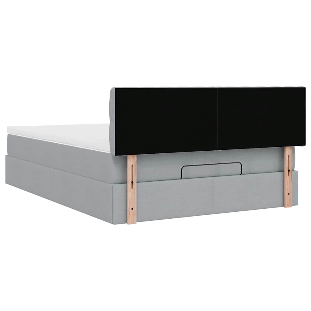 Struttura Letto Pouf con Materasso 140x200 cm in Tessuto