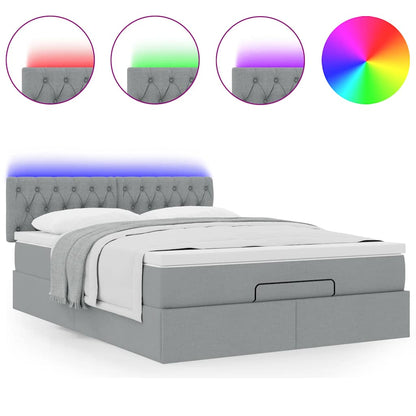 Struttura Letto Pouf con Materasso 140x200 cm in Tessuto | homemem39