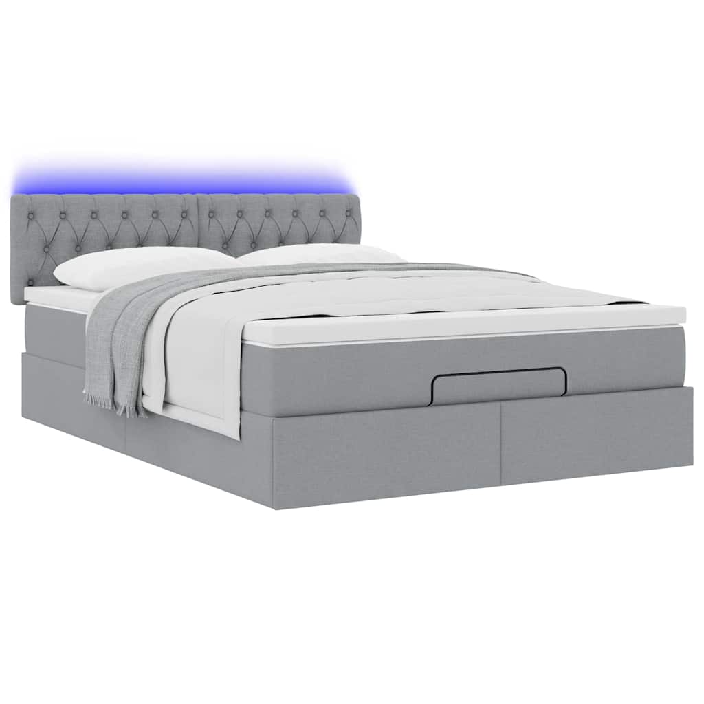 Struttura Letto Pouf con Materasso 140x200 cm in Tessuto | homemem39