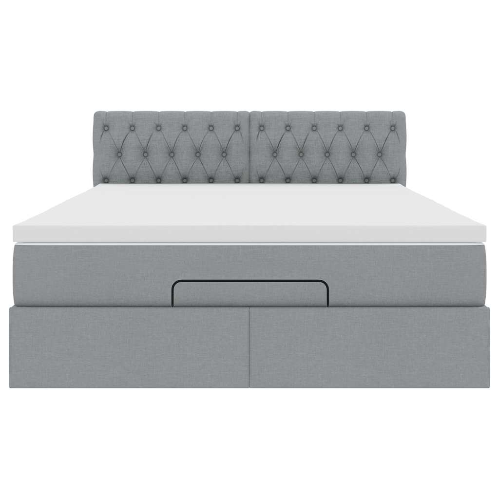Struttura Letto Pouf con Materasso 140x200 cm in Tessuto | homemem39