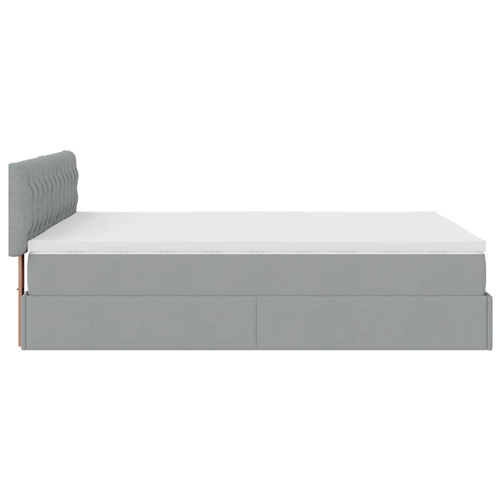 Struttura Letto Pouf con Materasso 140x200 cm in Tessuto | homemem39