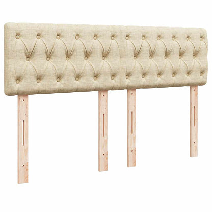 Pouf Letto con Materasso e LED Crema 140x200 cm in Tessuto