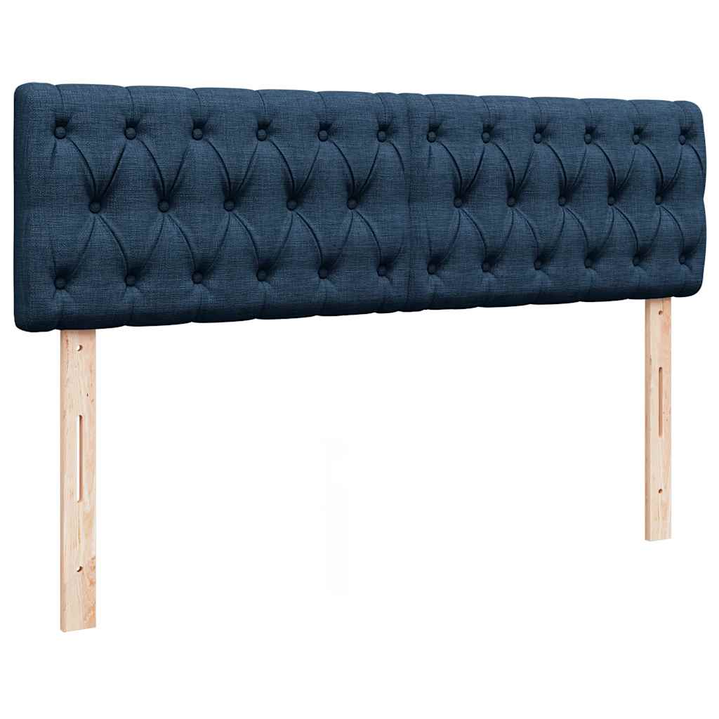 Struttura Letto Pouf con Materasso Blu 140x200cm in Tessuto