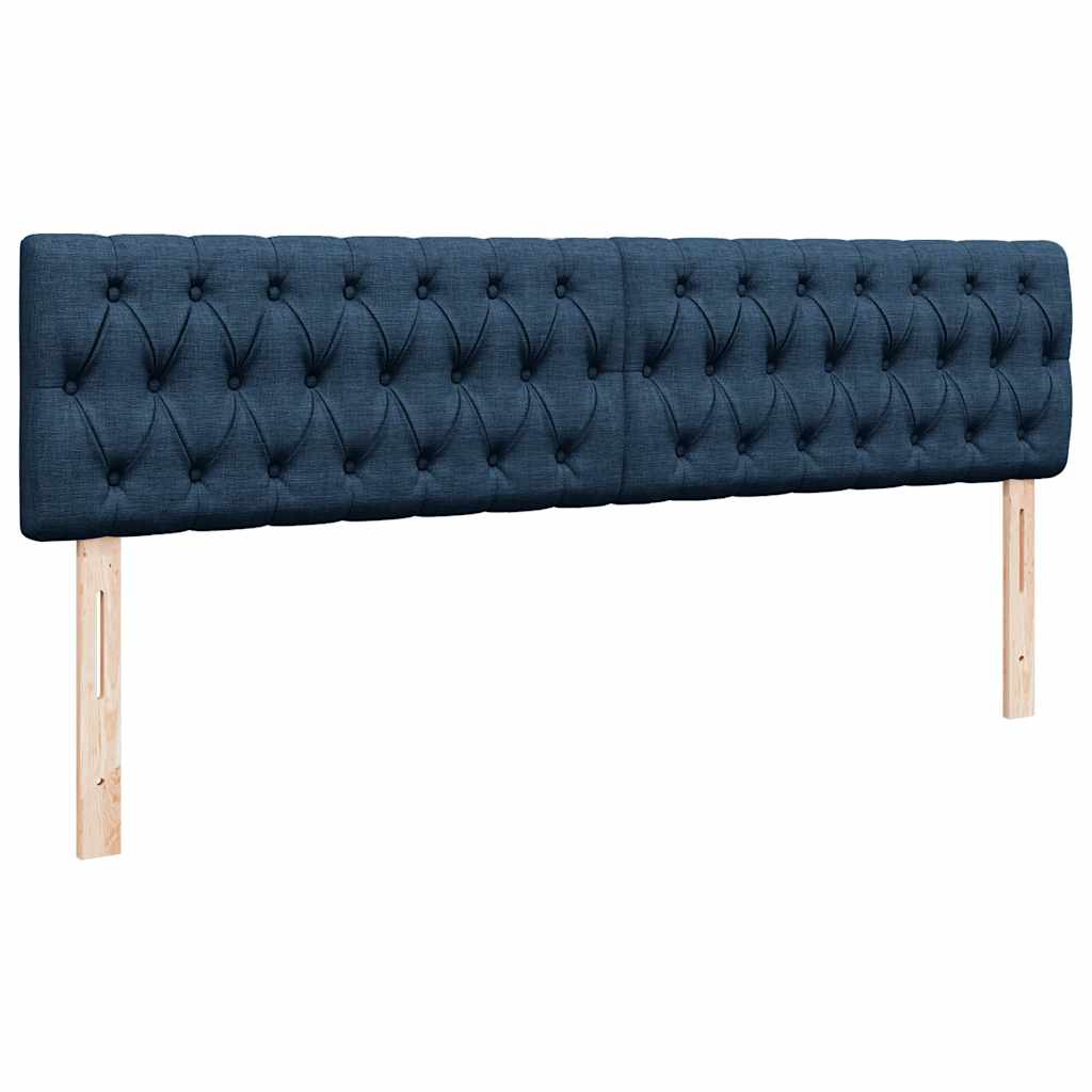 Struttura Letto Pouf con Materasso Blu 160x200 cm in Tessuto | homemem39