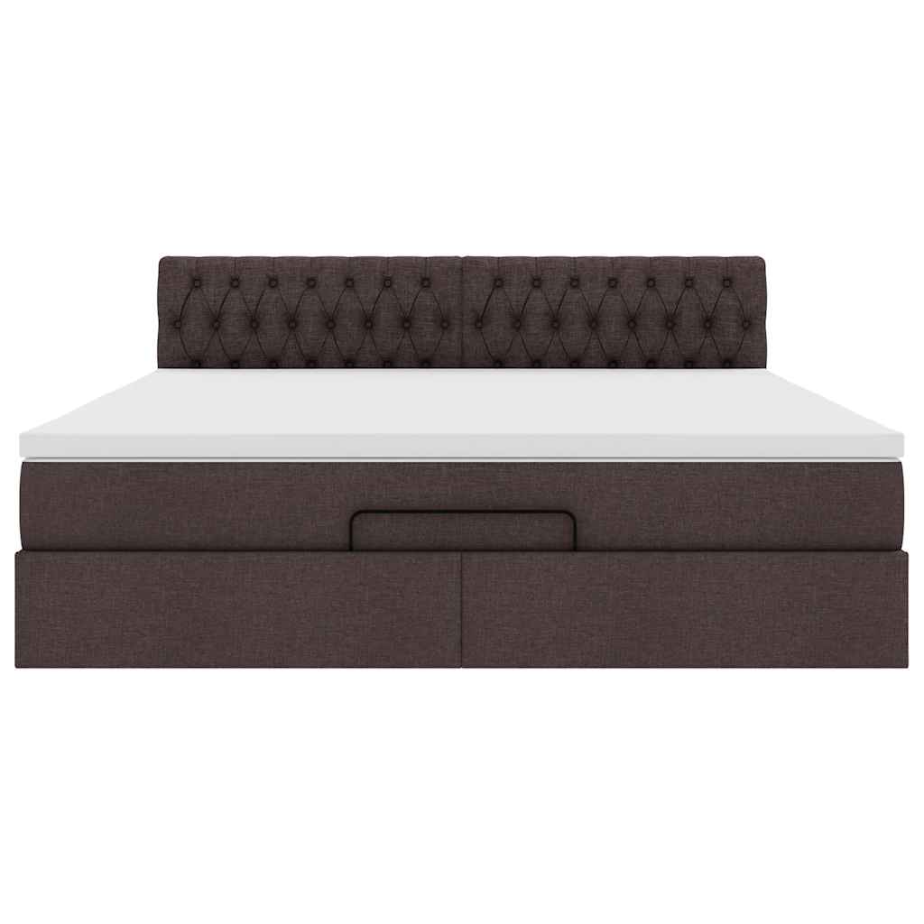 Struttura Letto Pouf con Materasso 180x200 cm in Tessuto