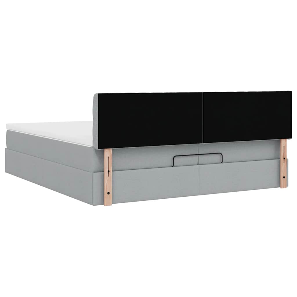 Struttura Letto Pouf con Materassi 200x200 cm in Tessuto | homemem39