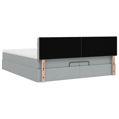 Struttura Letto Pouf con Materassi 200x200 cm in Tessuto | homemem39