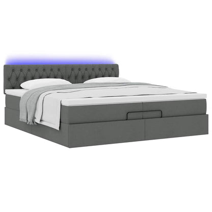 Struttura Letto Pouf con Materassi 200x200 cm in Tessuto | homemem39