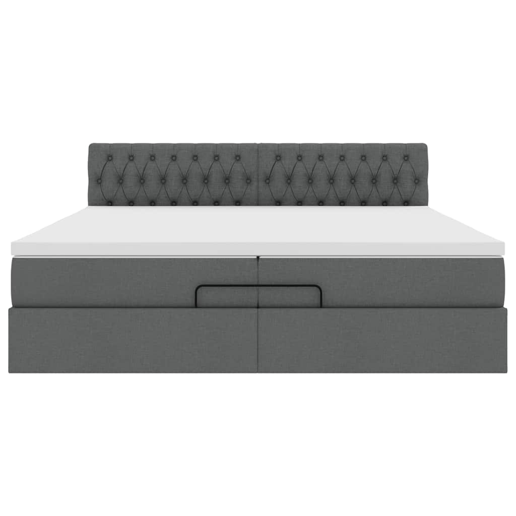 Struttura Letto Pouf con Materassi 200x200 cm in Tessuto | homemem39