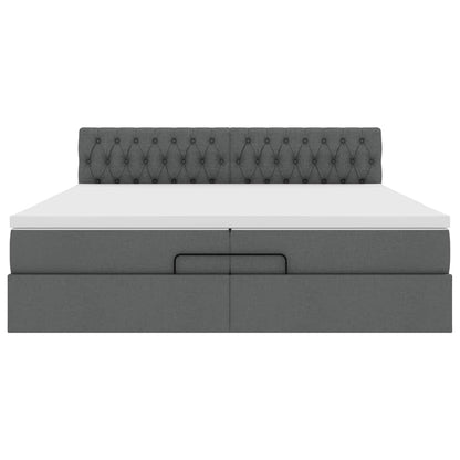 Struttura Letto Pouf con Materassi 200x200 cm in Tessuto | homemem39