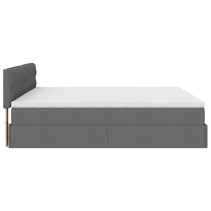 Struttura Letto Pouf con Materassi 200x200 cm in Tessuto | homemem39