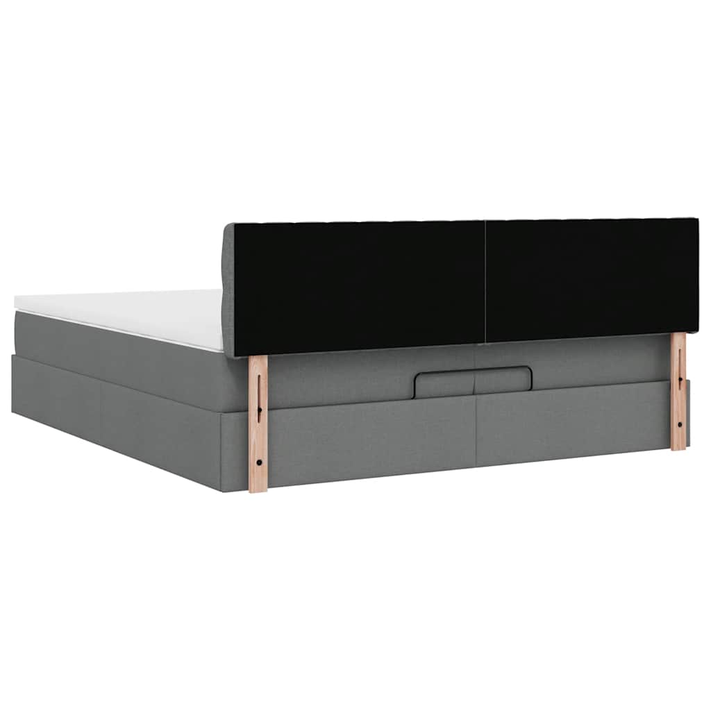 Struttura Letto Pouf con Materassi 200x200 cm in Tessuto | homemem39