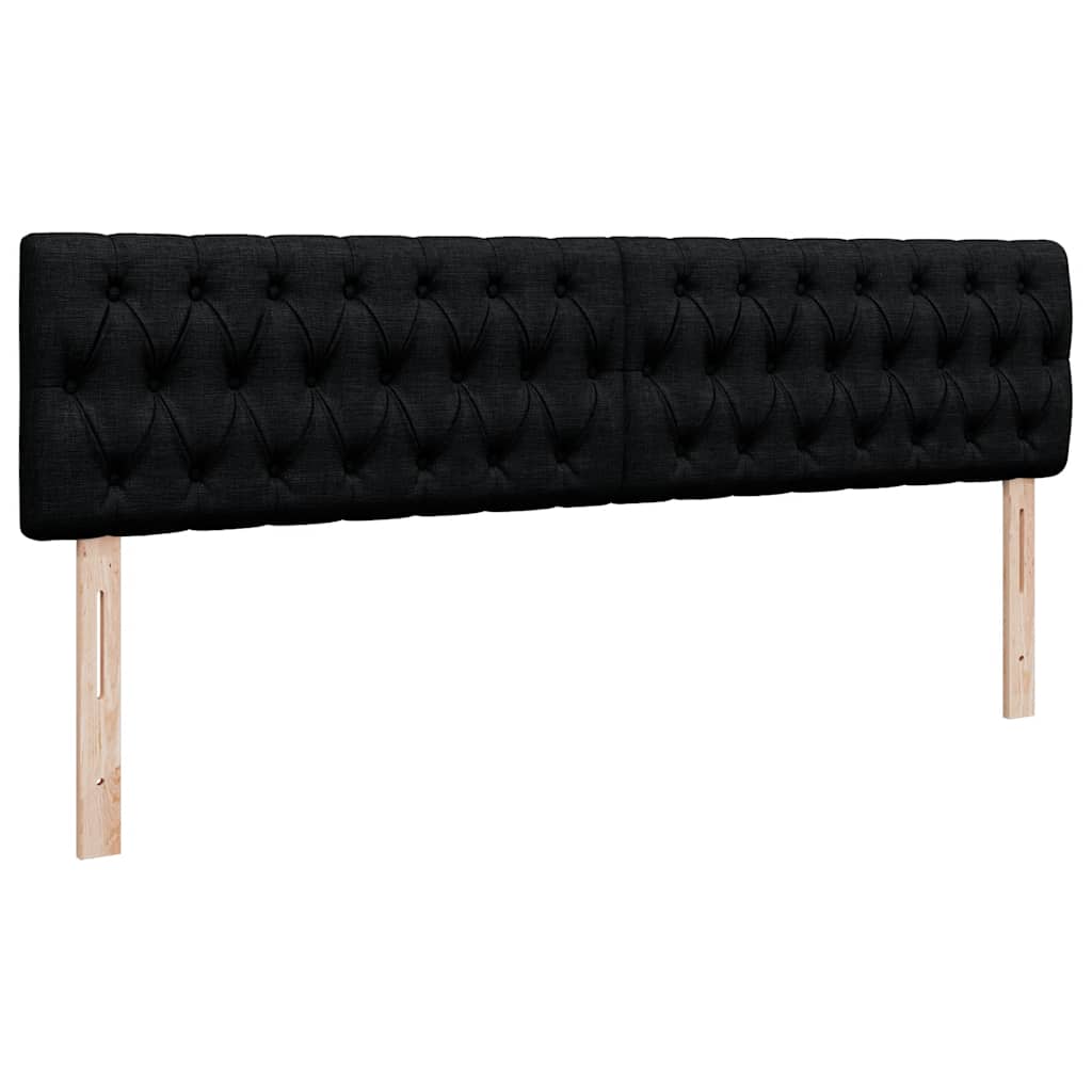 Struttura Letto Pouf con Materassi Nero 200x200 cm in Tessuto