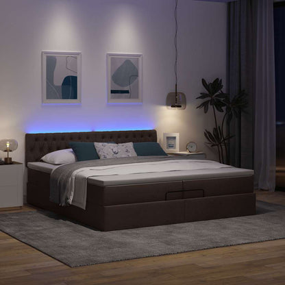Struttura Letto Pouf con Materassi 200x200 cm in Tessuto | homemem39