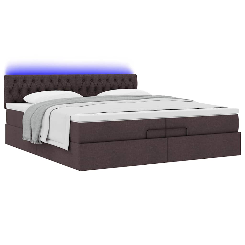 Struttura Letto Pouf con Materassi 200x200 cm in Tessuto | homemem39