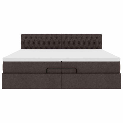 Struttura Letto Pouf con Materassi 200x200 cm in Tessuto | homemem39
