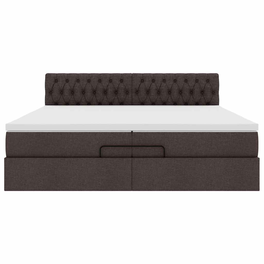 Struttura Letto Pouf con Materassi 200x200 cm in Tessuto