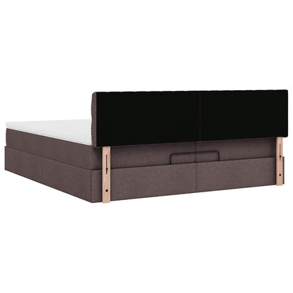 Struttura Letto Pouf con Materassi 200x200 cm in Tessuto | homemem39
