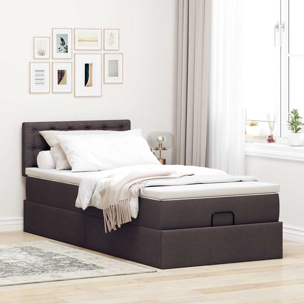 Struttura Letto Pouf con Materasso 80x200 cm in Tessuto