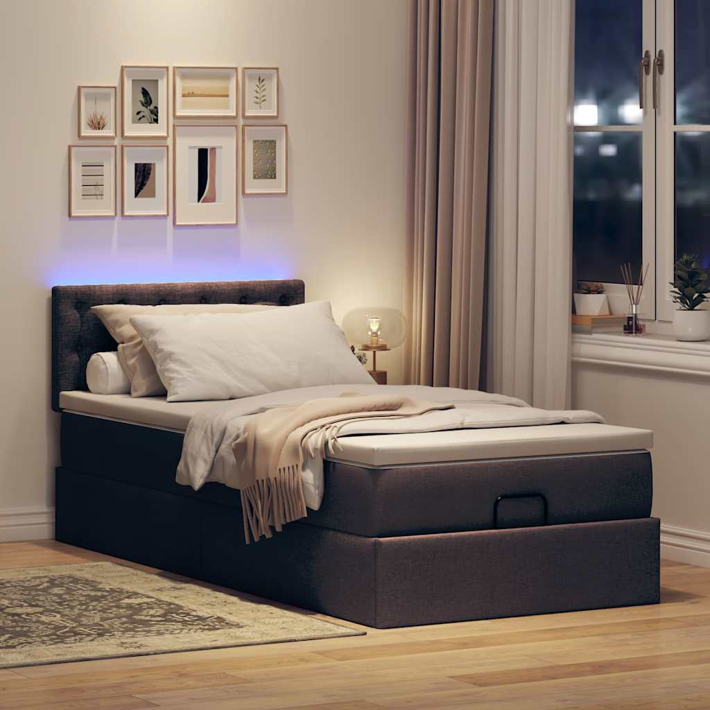 Struttura Letto Pouf con Materasso 90x190 cm in Tessuto | homemem39