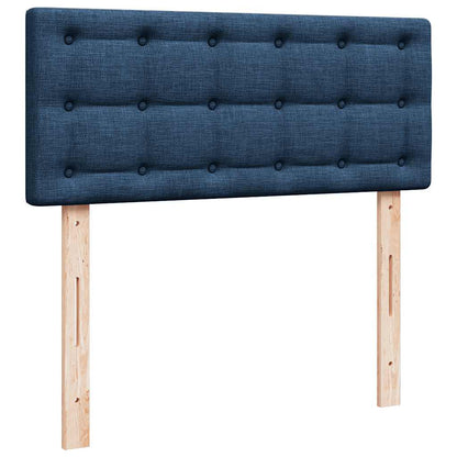 Struttura Letto Pouf con Materasso Blu 120x190 cm in Tessuto