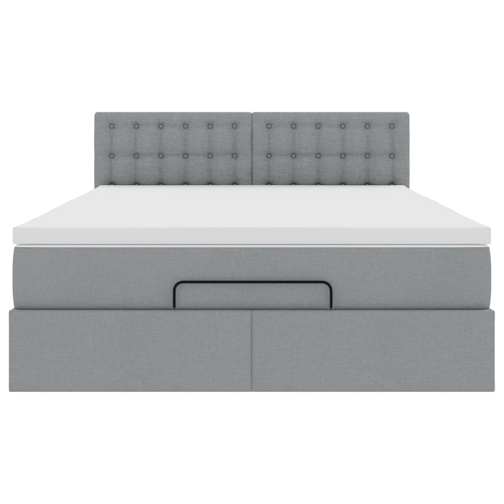 Struttura Letto Pouf con Materasso 140x200 cm in Tessuto