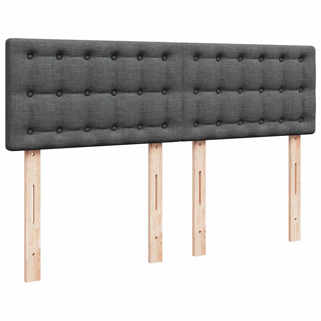 Pouf Letto con Materasso e LED Grigio Scuro 140x200 cm